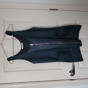 Zara| Zip up Faux Leather Dress Size S